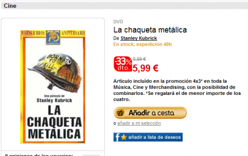 "La chaqueta metálica" se puede comprar en fnac por 5,99€