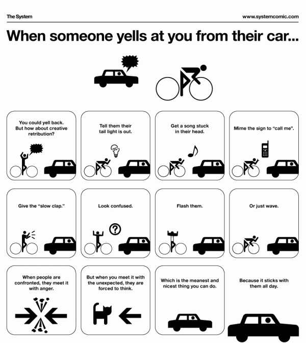Cuando alguien te grite desde el coche, manten la calma y responde de una forma creativa, le darás qué pensar para todo el día