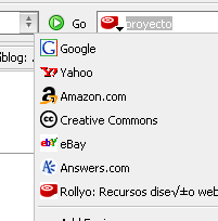 Motor de búsqueda de Rollyo integrado en Firefox
