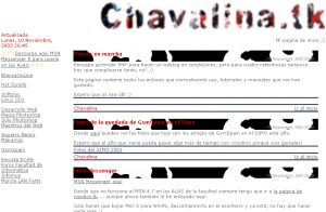 Captura del aspecto de Chavalina.Diario en 2003
