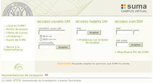 Nueva interfaz de acceso al sistema SUMA